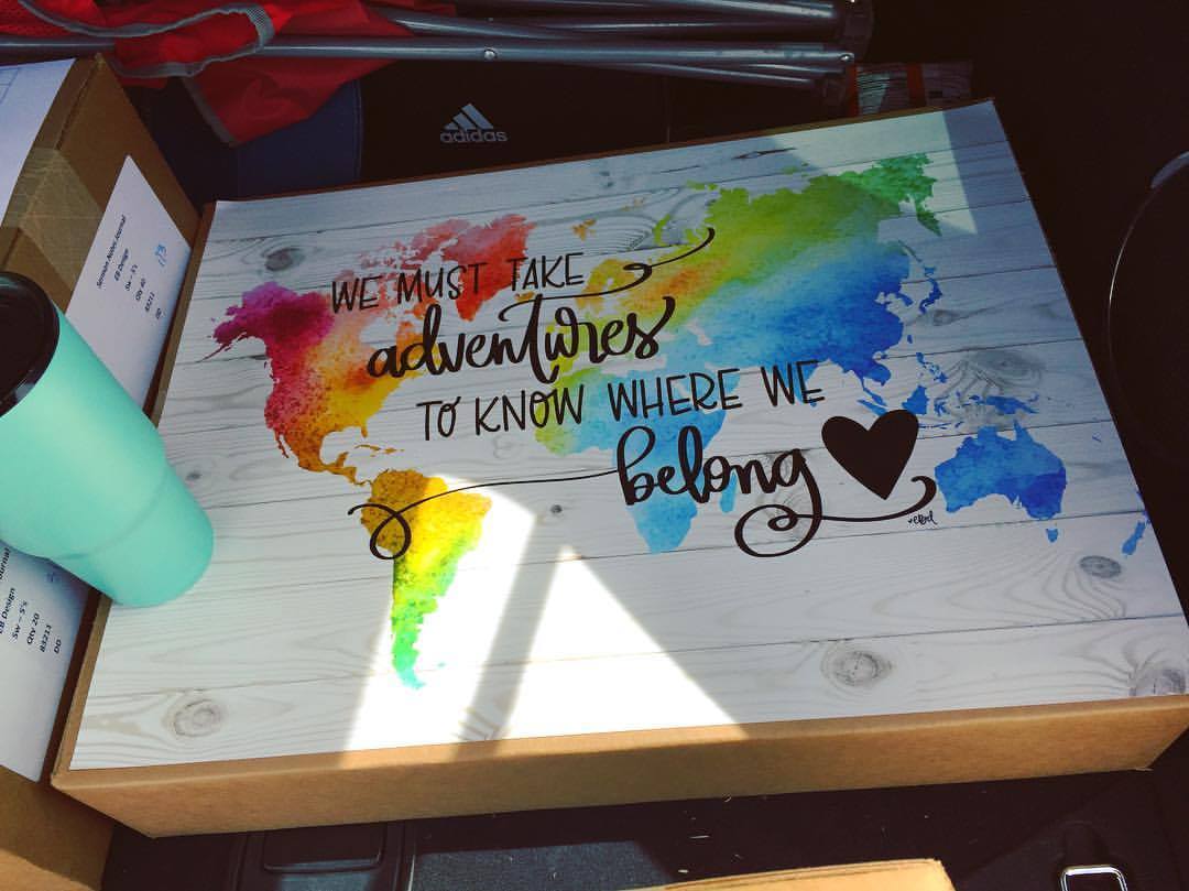 Hand Lettered World Map Large Art Print for EB Designs – Merely Madison ...
